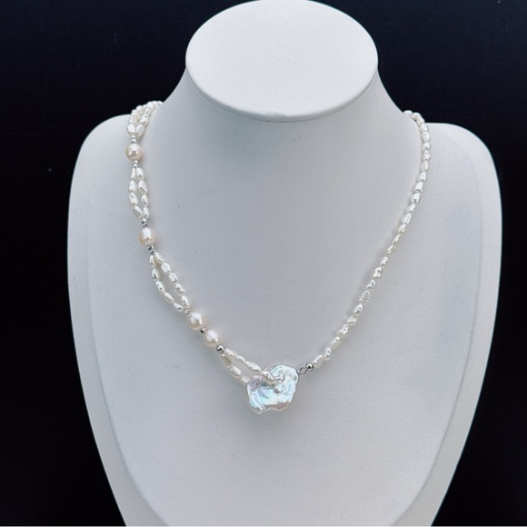 Jewelry - X141 Handmade Freshwater Baroque Pearl Necklace